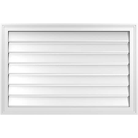 Ekena Millwork Vertical Surface Mount PVC Gable Vent: Functional, w/ 2"W x 1-1/2"P Brickmould Frame, 36"W x 24"H GVPVE36X2402SF